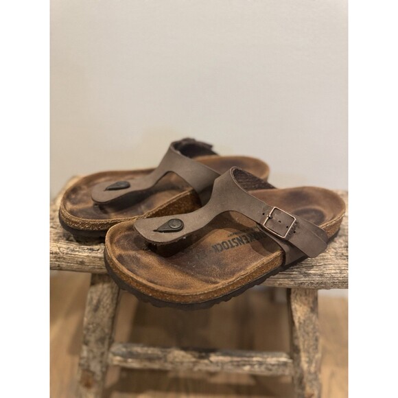 Birkenstock Gizeh 245 Habana Oiled Leather Thong Sandals EU 38 US 7-7.5 EUC - Picture 2 of 16